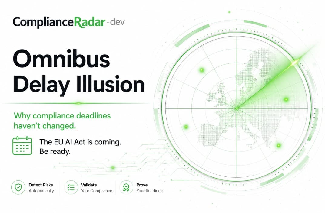 Omnibus delay illusion — Article 50 EU AI Act transparency cover visual